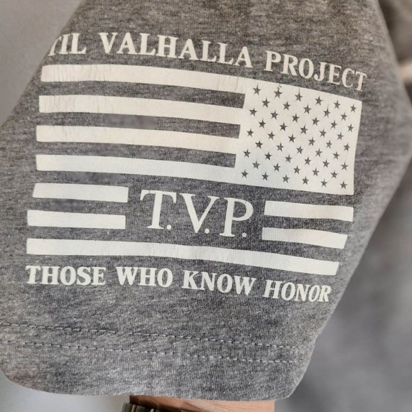 Til Valhalla Project "This Shirt Honors Fallen Heroes" T-Shirt Patriotic - Picture 4 of 6